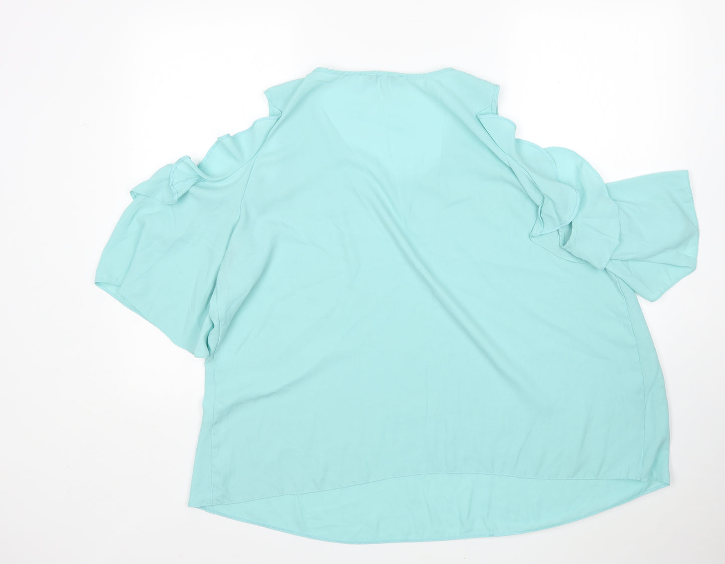 George Womens Green  Polyester Basic Blouse Size 22 Round Neck