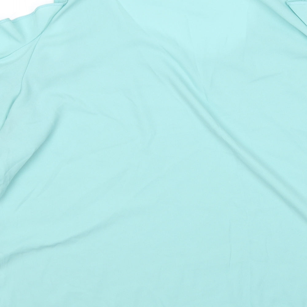 George Womens Green  Polyester Basic Blouse Size 22 Round Neck