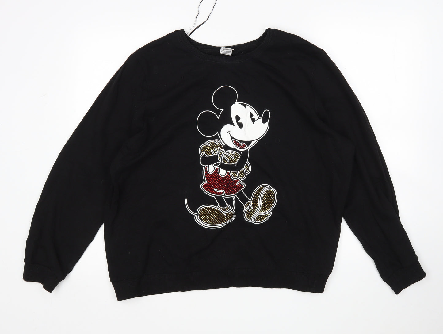 Primark Womens Black  Cotton Pullover Sweatshirt Size 20   - Disney