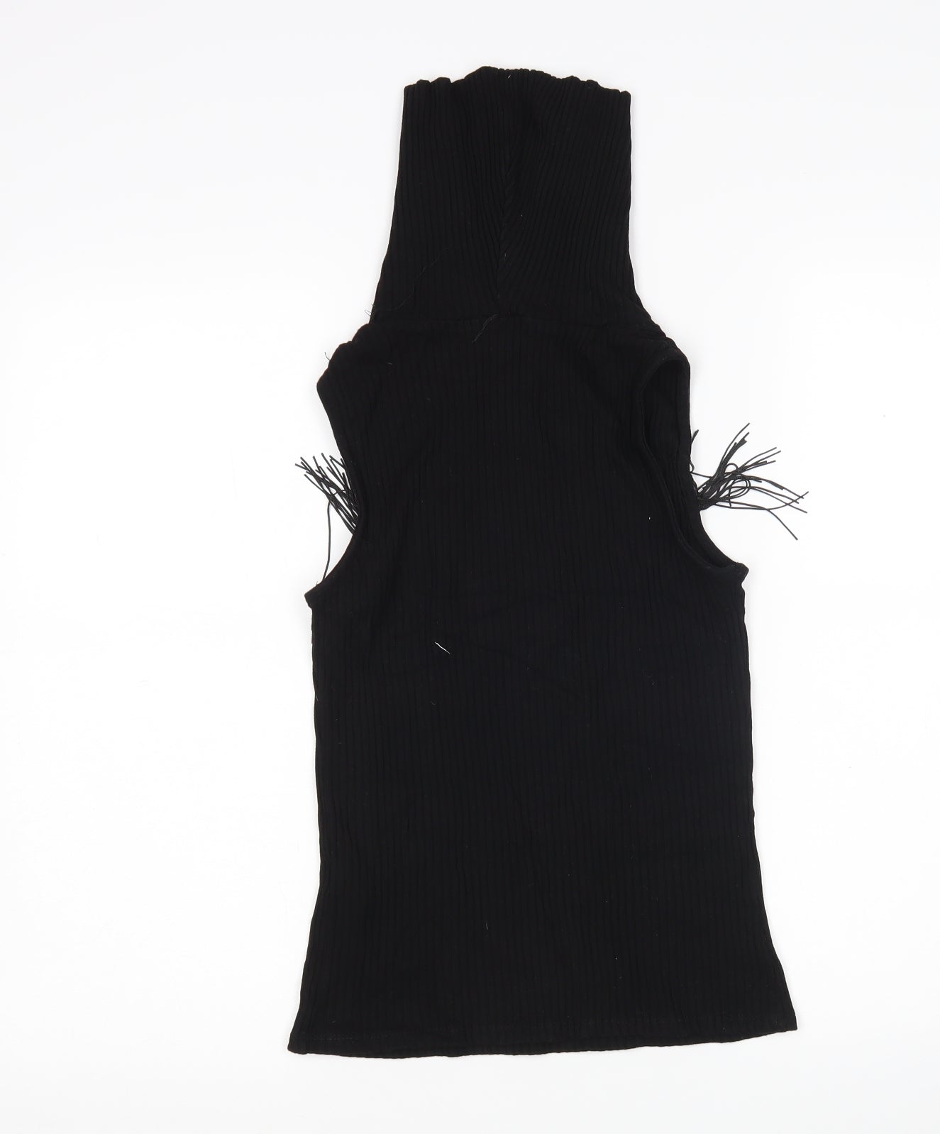 River Island  Womens Black Roll Neck  Viscose Vest Jumper Size 10
