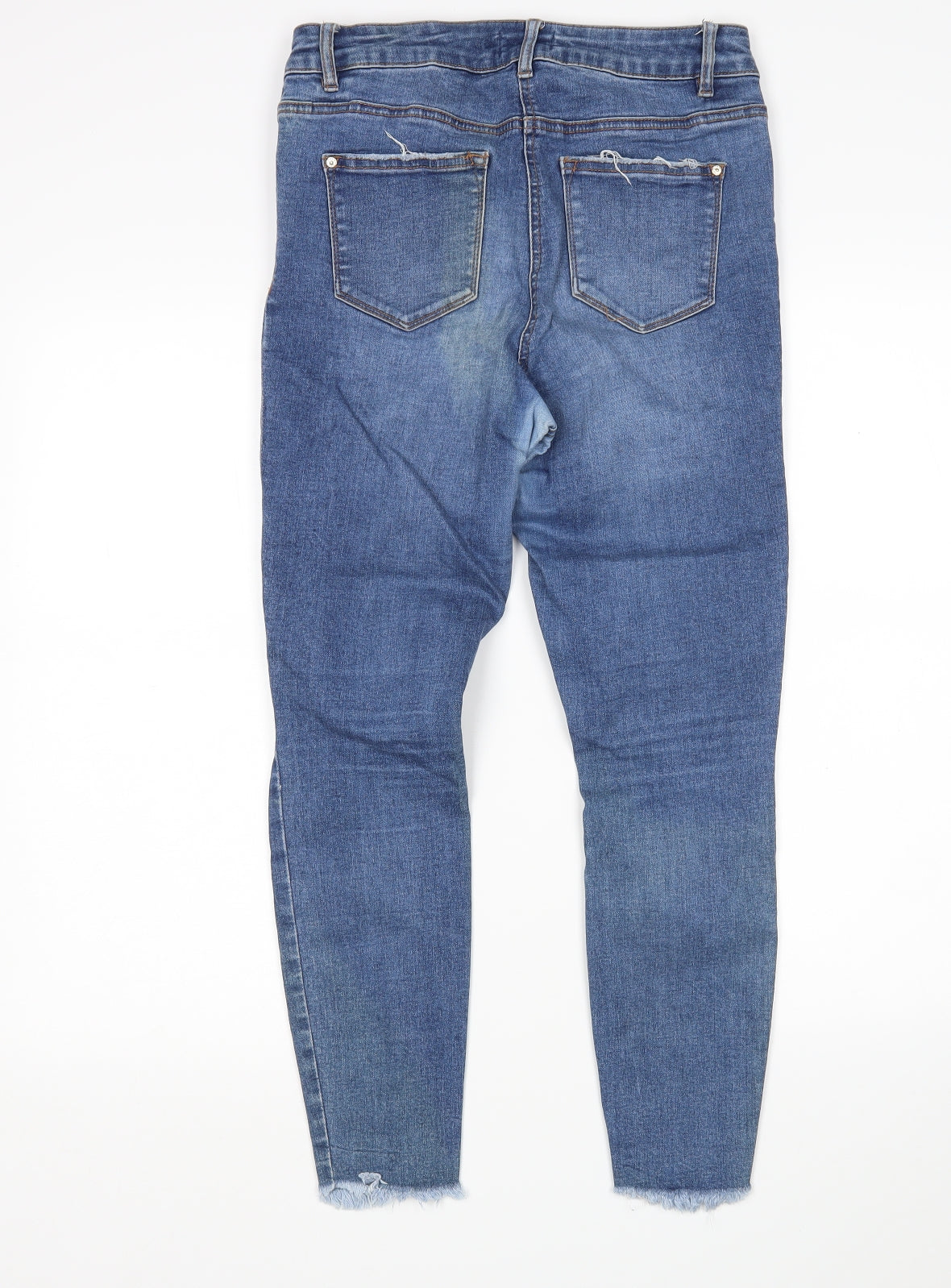 Matalan Womens Blue  Cotton Skinny Jeans Size 12 L26 in Regular