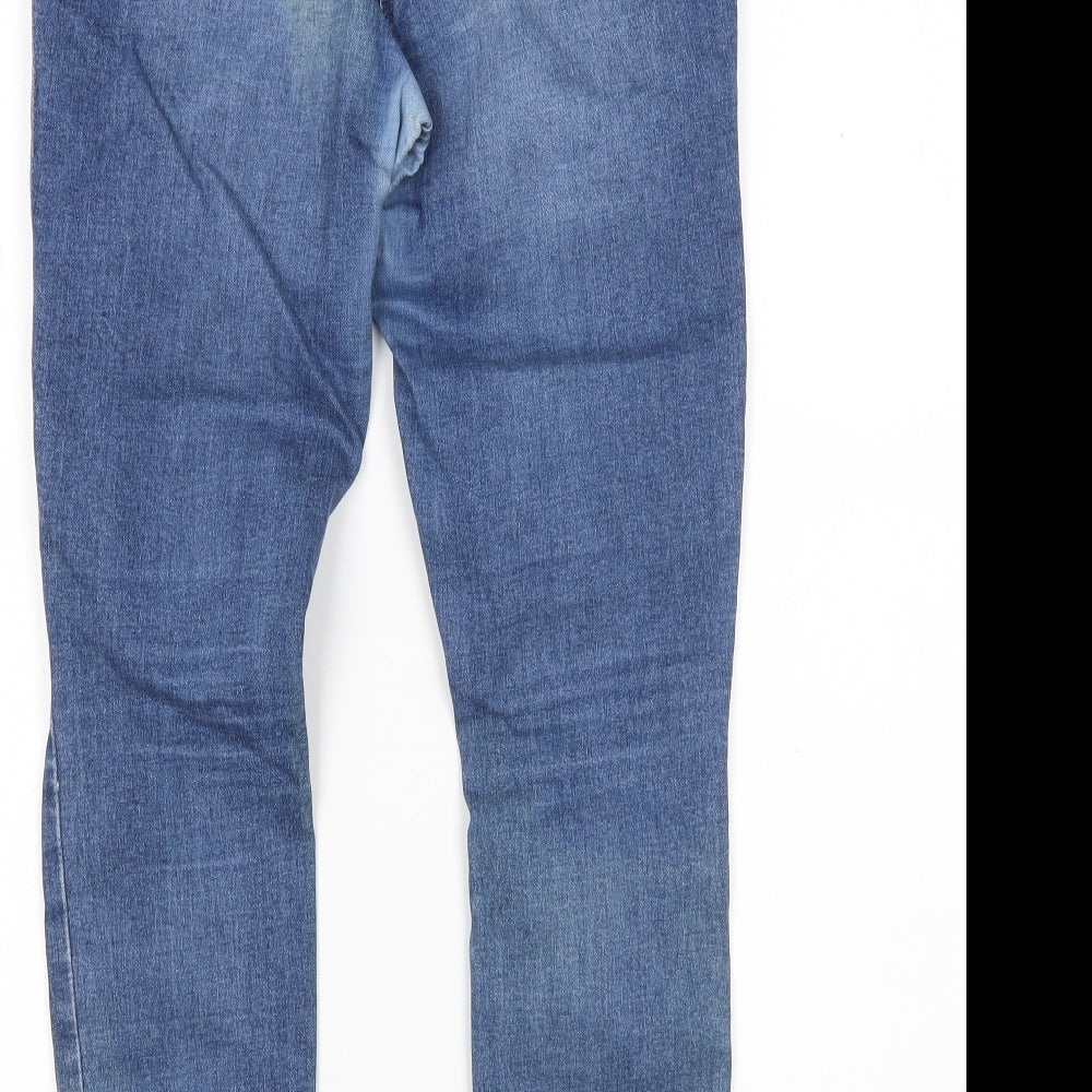 Matalan Womens Blue  Cotton Skinny Jeans Size 12 L26 in Regular