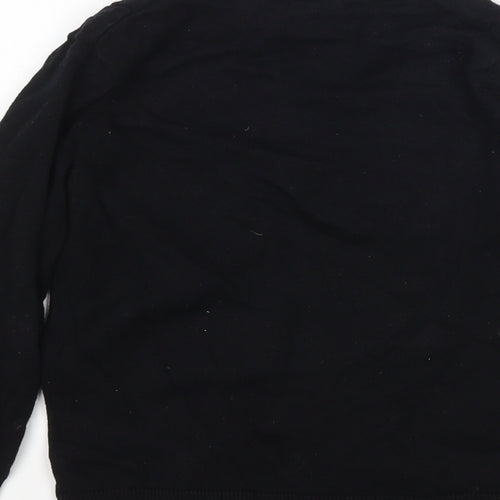 Debenhams Girls Black V-Neck  Cotton Cardigan Jumper Size 5-6 Years