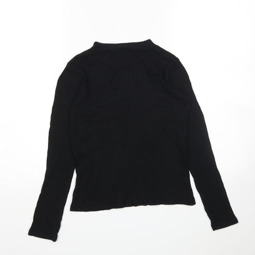 M&S Girls Black Round Neck  Viscose Pullover Jumper Size 11-12 Years