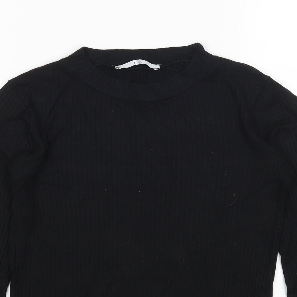 M&S Girls Black Round Neck  Viscose Pullover Jumper Size 11-12 Years