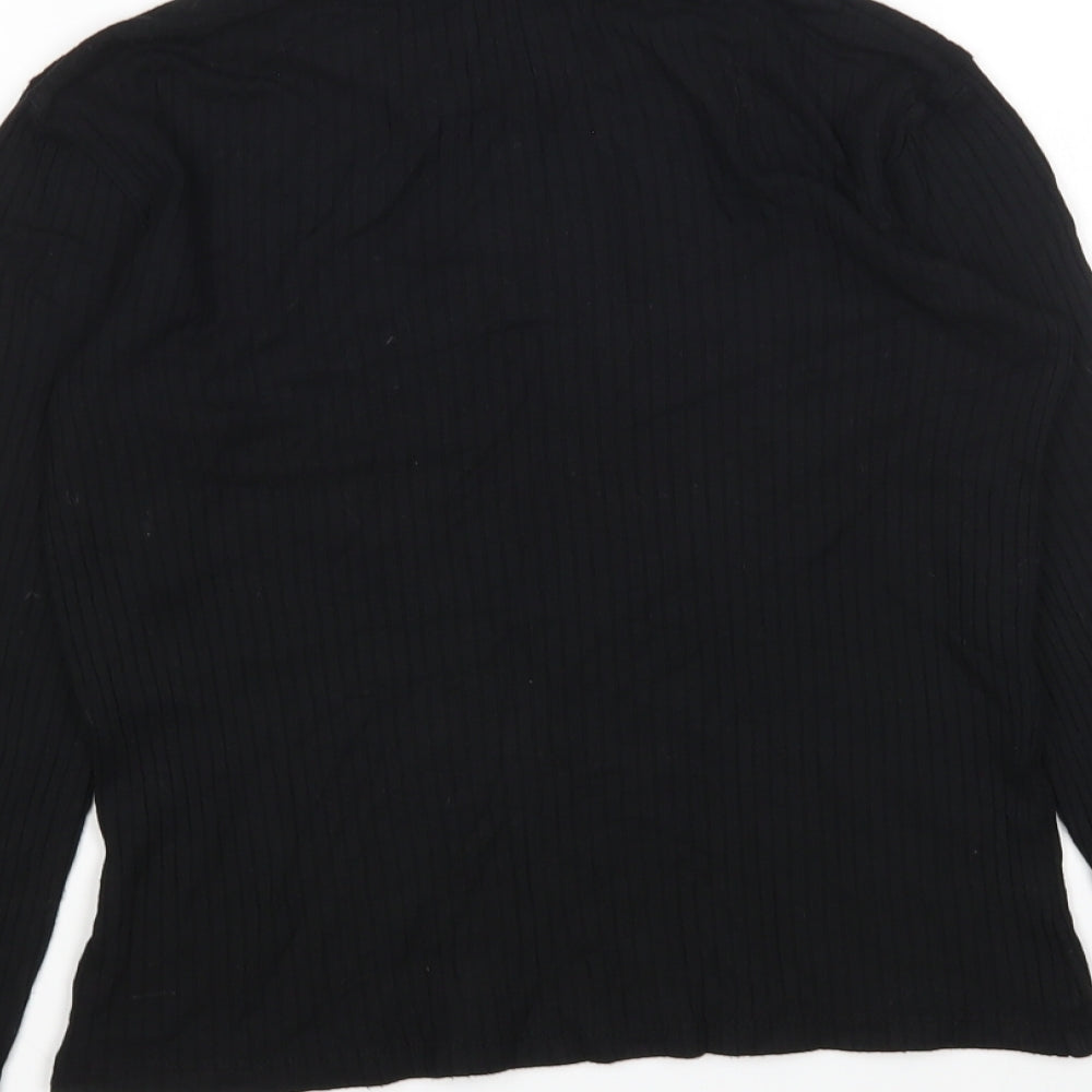 M&S Girls Black Round Neck  Viscose Pullover Jumper Size 11-12 Years