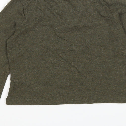 Evie Girls Green Scoop Neck  Cotton Pullover Jumper Size 9-10 Years