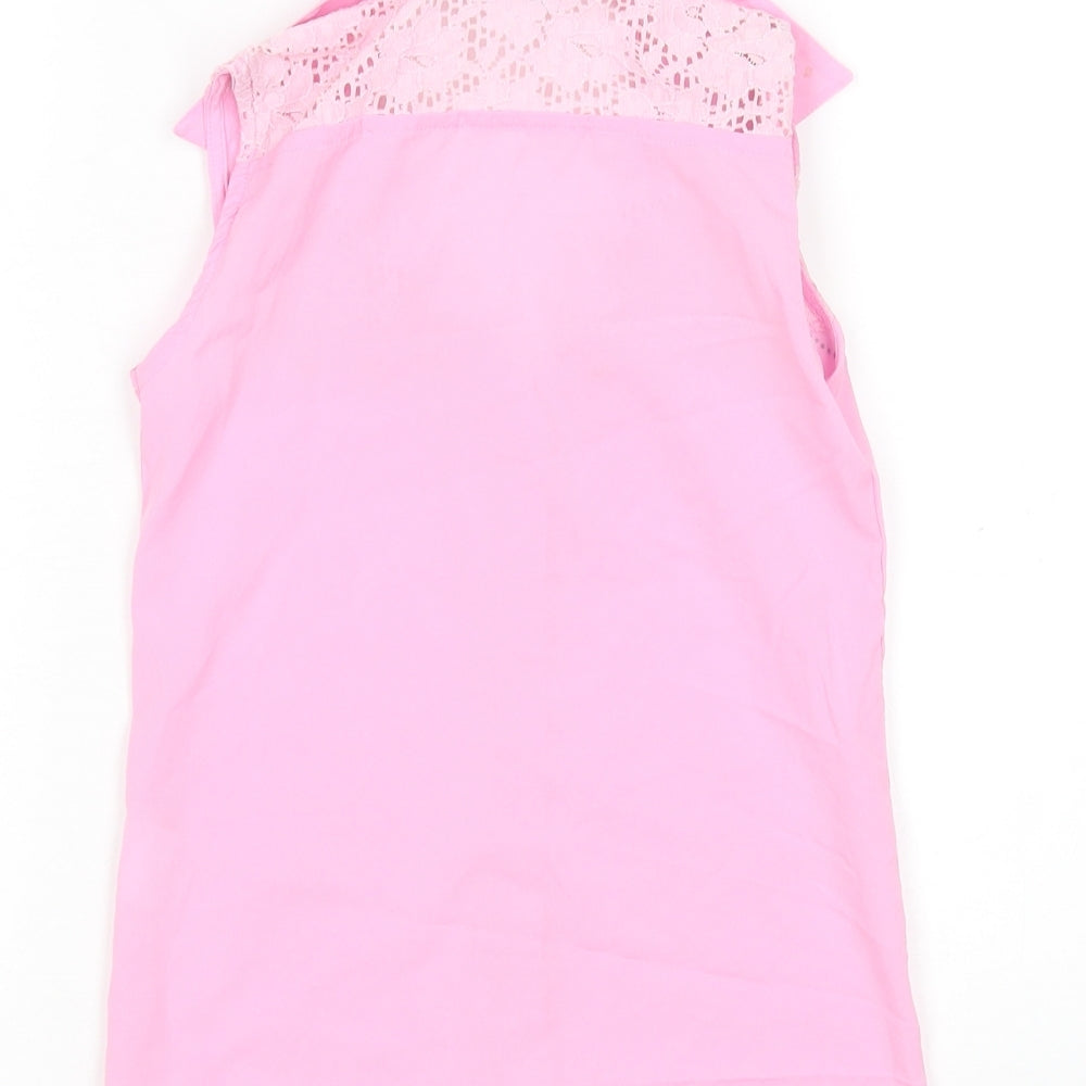 PLT girls Girls Pink  Polyester Basic Button-Up Size 7 Years Collared