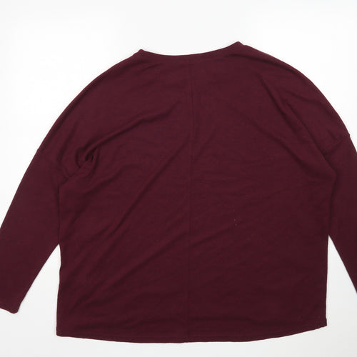 New Look Womens Purple Round Neck  Polyester Pullover Jumper Size 16