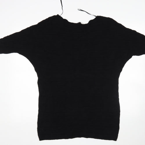 George Mens Black Round Neck  Viscose Pullover Jumper