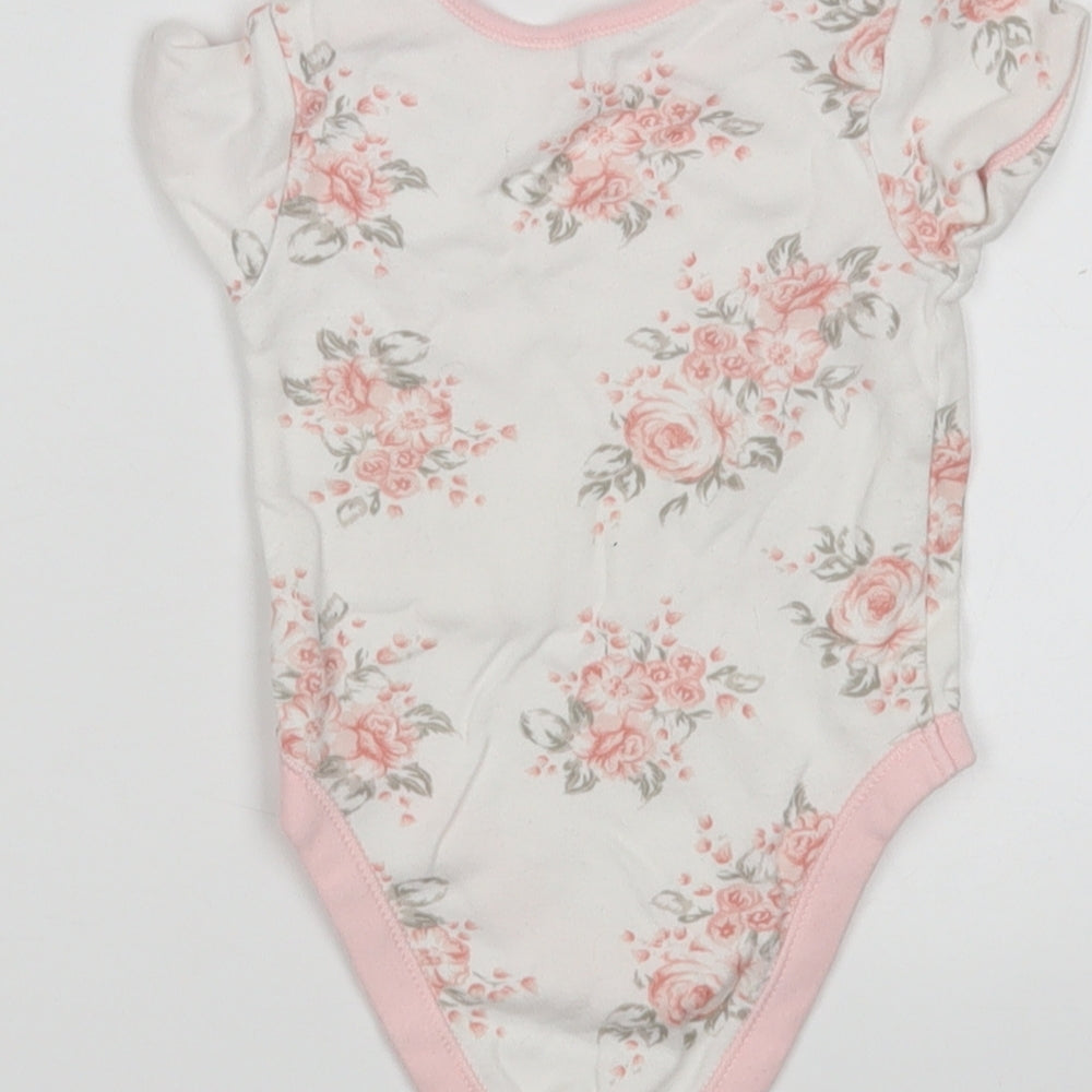 George Girls Multicoloured Floral Cotton Leotard One-Piece Size 3-6 Months