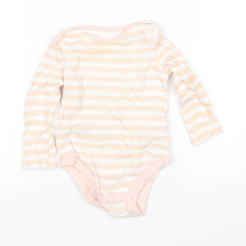 F&F Girls Multicoloured Striped Cotton Leotard One-Piece Size 6-9 Months