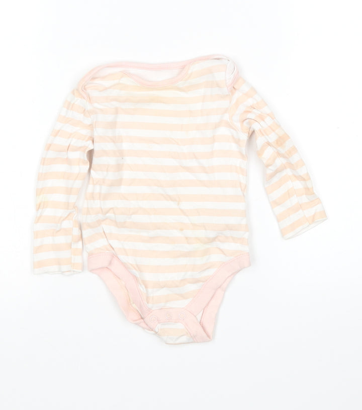 F&F Girls Multicoloured Striped Cotton Leotard One-Piece Size 6-9 Months