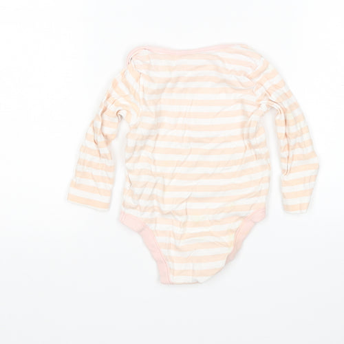 F&F Girls Multicoloured Striped Cotton Leotard One-Piece Size 6-9 Months