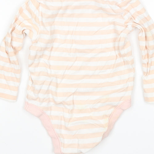 F&F Girls Multicoloured Striped Cotton Leotard One-Piece Size 6-9 Months
