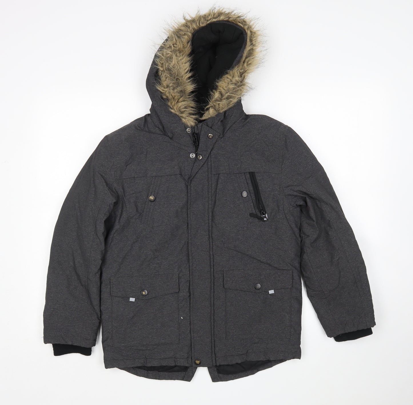 George Boys Grey   Parka Coat Size 11-12 Years