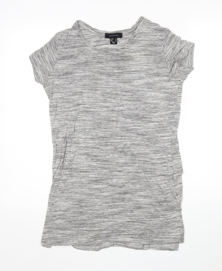 Atmosphere Womens Grey Viscose Basic T-Shirt Size 8 Round Neck