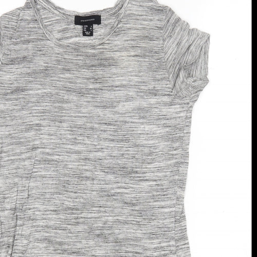 Atmosphere Womens Grey  Viscose Basic T-Shirt Size 8 Round Neck