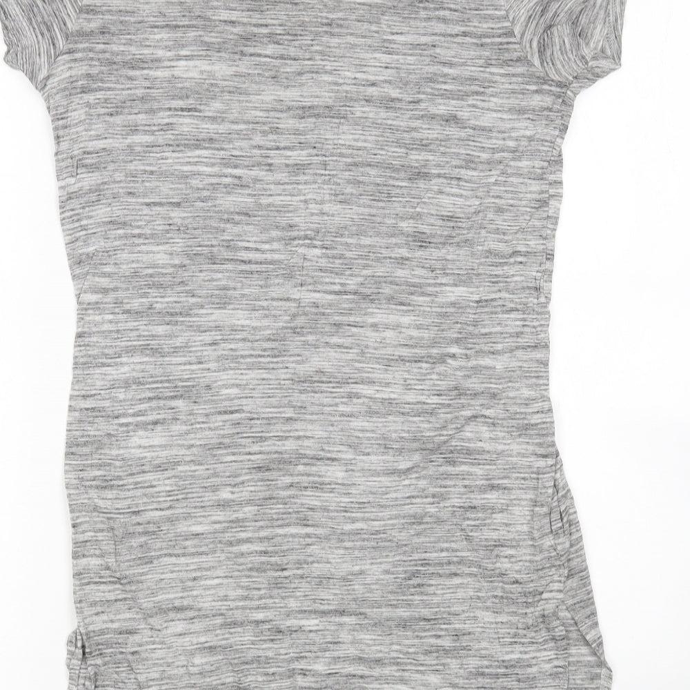 Atmosphere Womens Grey  Viscose Basic T-Shirt Size 8 Round Neck