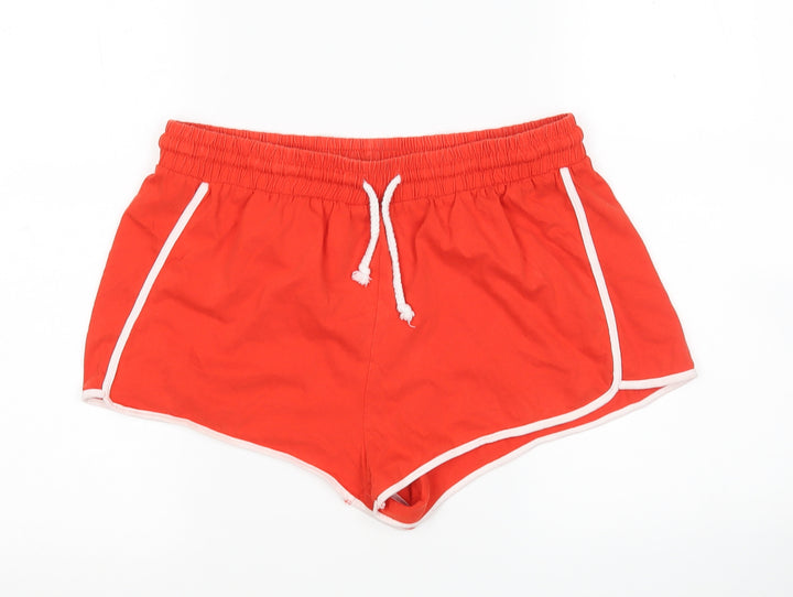 Brave Soul Womens Red Cotton Sleep Shorts Size S
