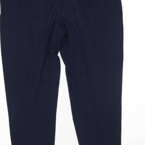 M&S Womens Blue  Viscose Sweatpants Trousers Size 16 L25 in Regular