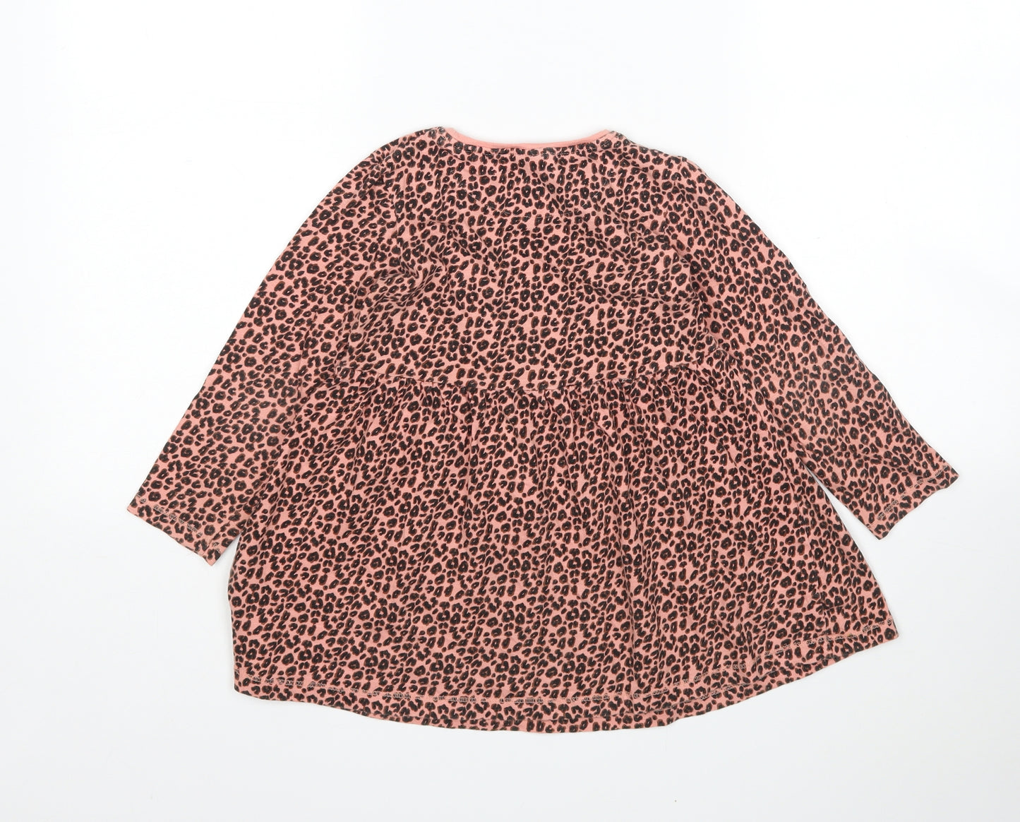 NEXT Girls Multicoloured Animal Print Cotton T-Shirt Dress  Size 4-5 Years  Round Neck