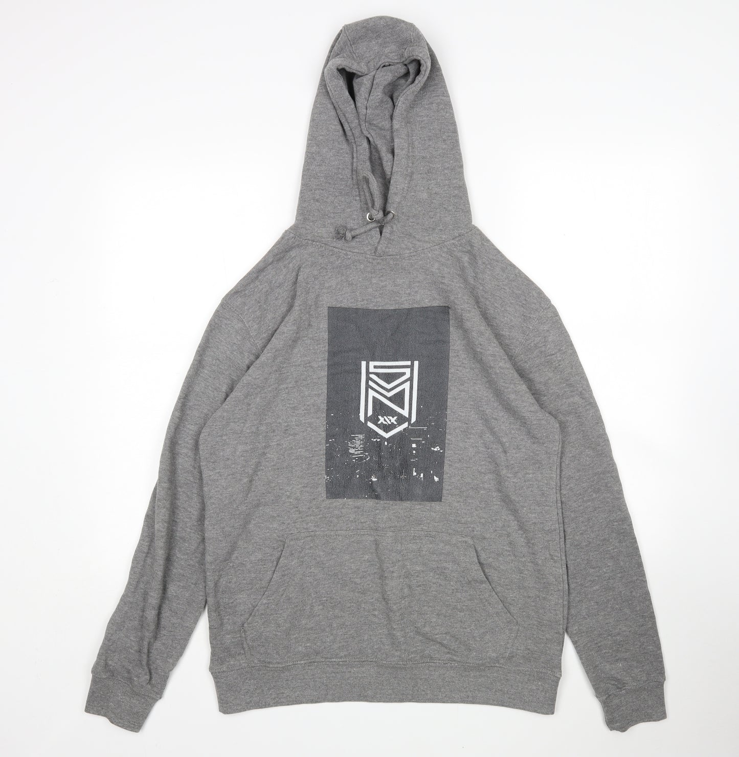 Lane Seven Mens Grey  Cotton Pullover Hoodie Size L