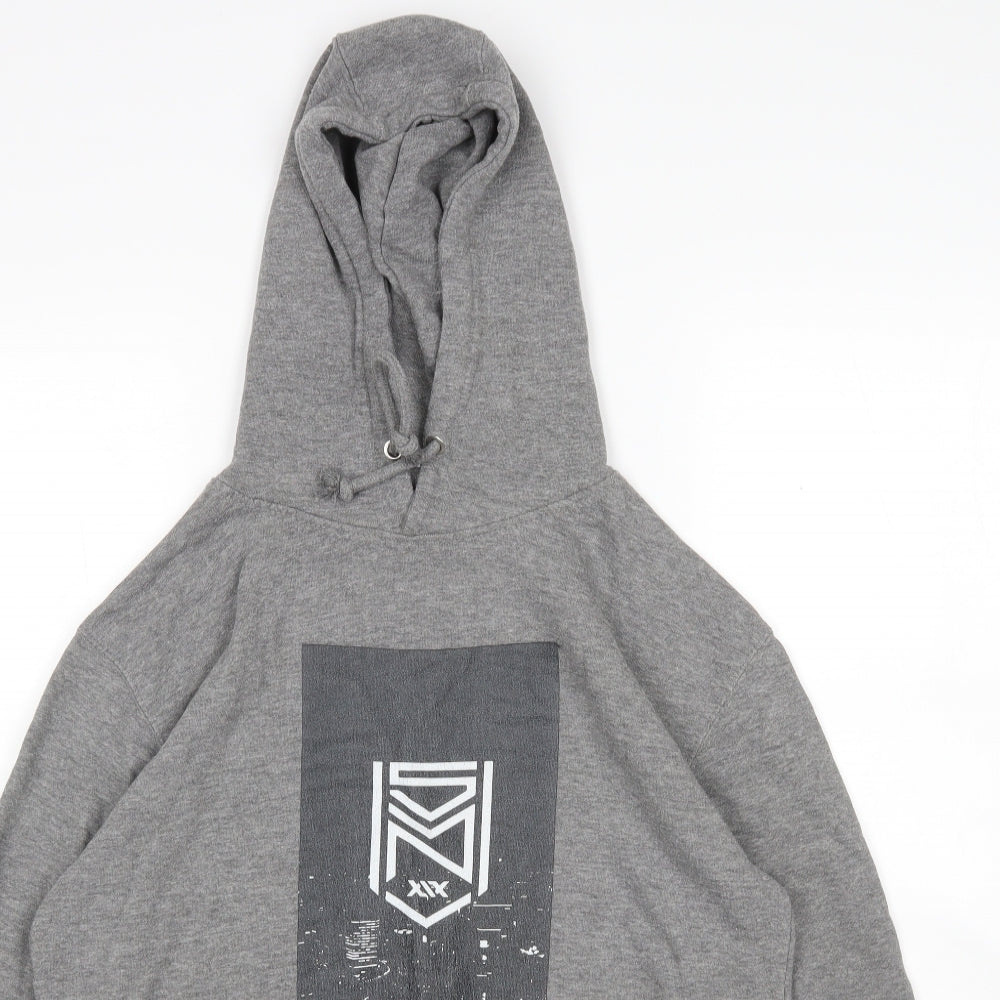 Lane Seven Mens Grey  Cotton Pullover Hoodie Size L