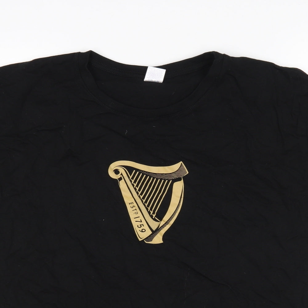 Starworld Mens Black  Cotton  T-Shirt Size L Round Neck  - Guinness
