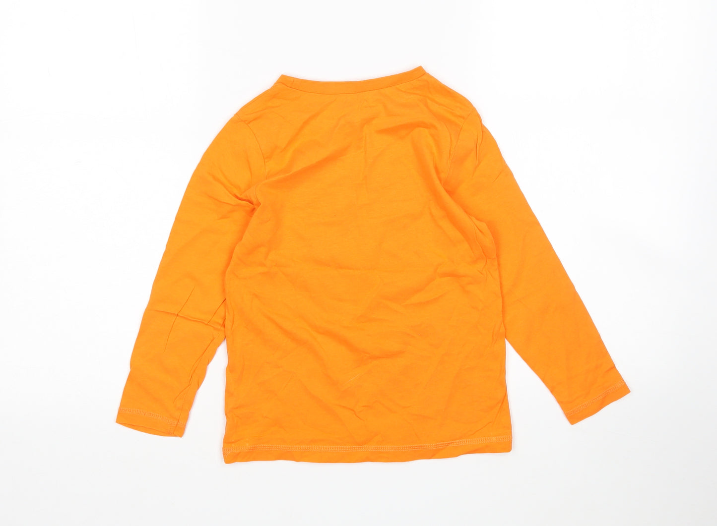 George Boys Orange  Cotton Basic T-Shirt Size 6-7 Years Round Neck  - Game
