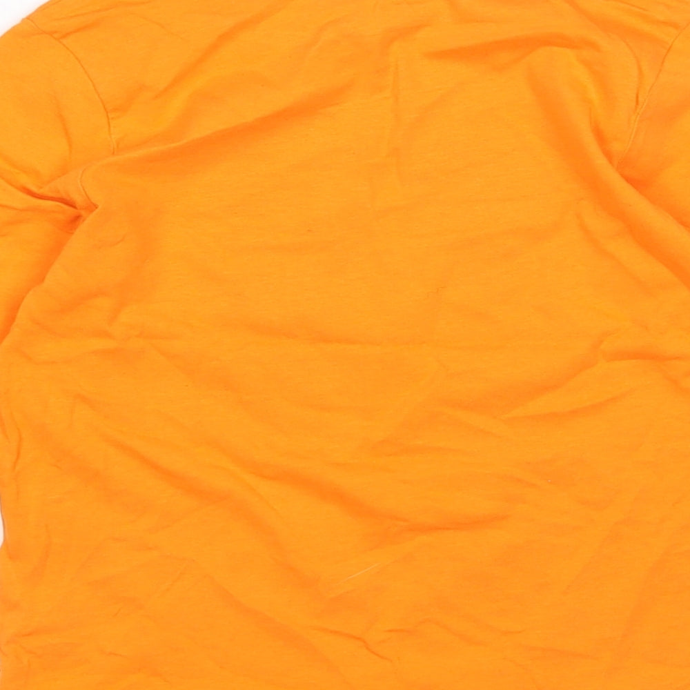 George Boys Orange  Cotton Basic T-Shirt Size 6-7 Years Round Neck  - Game