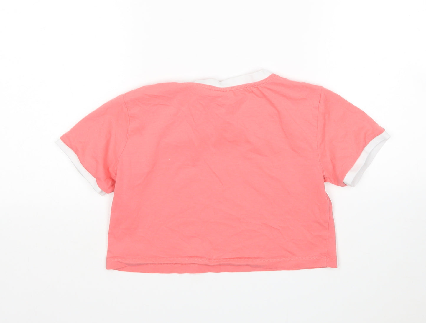 Hype Girls Pink   Cropped T-Shirt Size 9-10 Years Round Neck