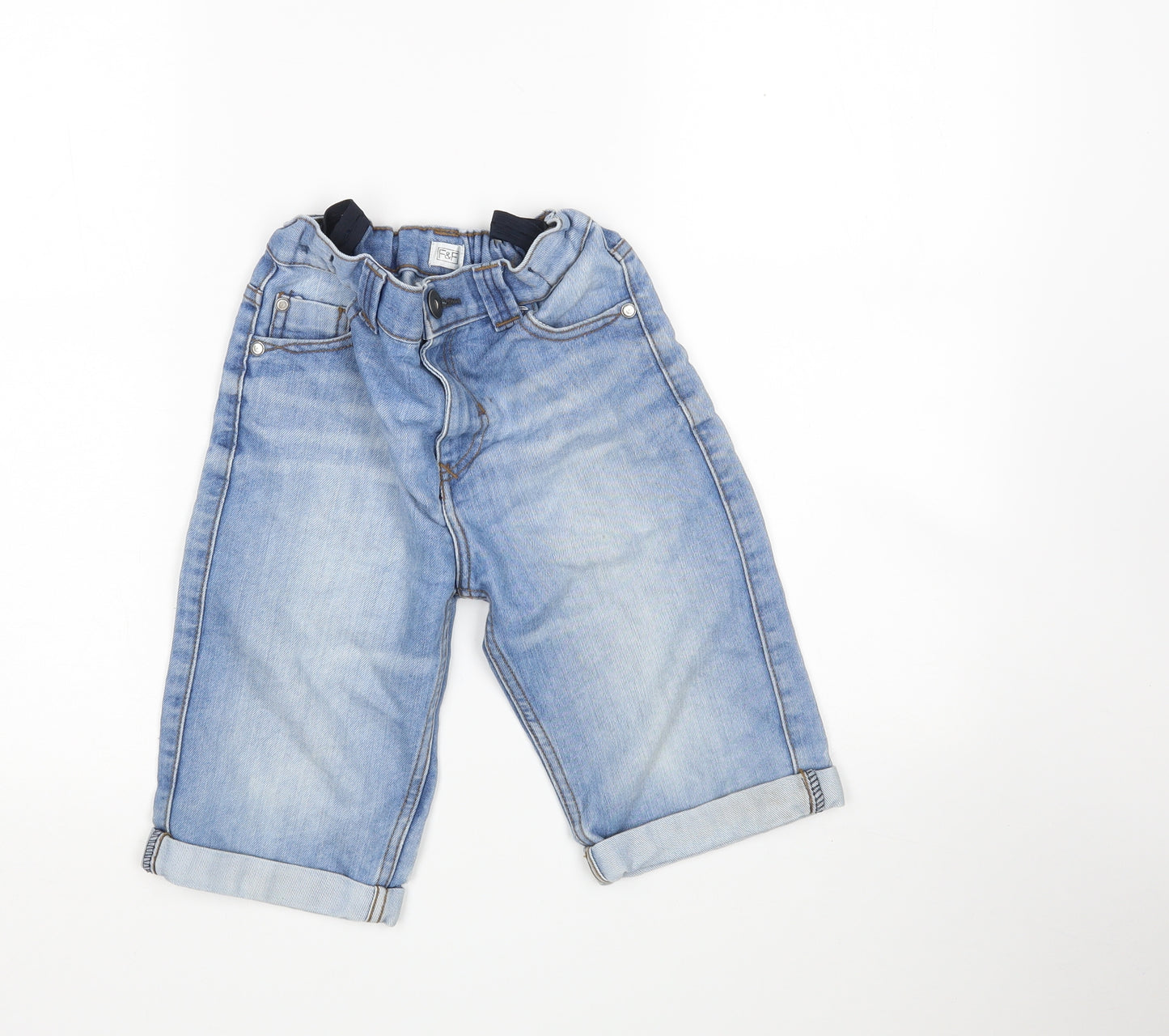 F&F Boys Blue  Cotton Bermuda Shorts Size 8-9 Years  Regular