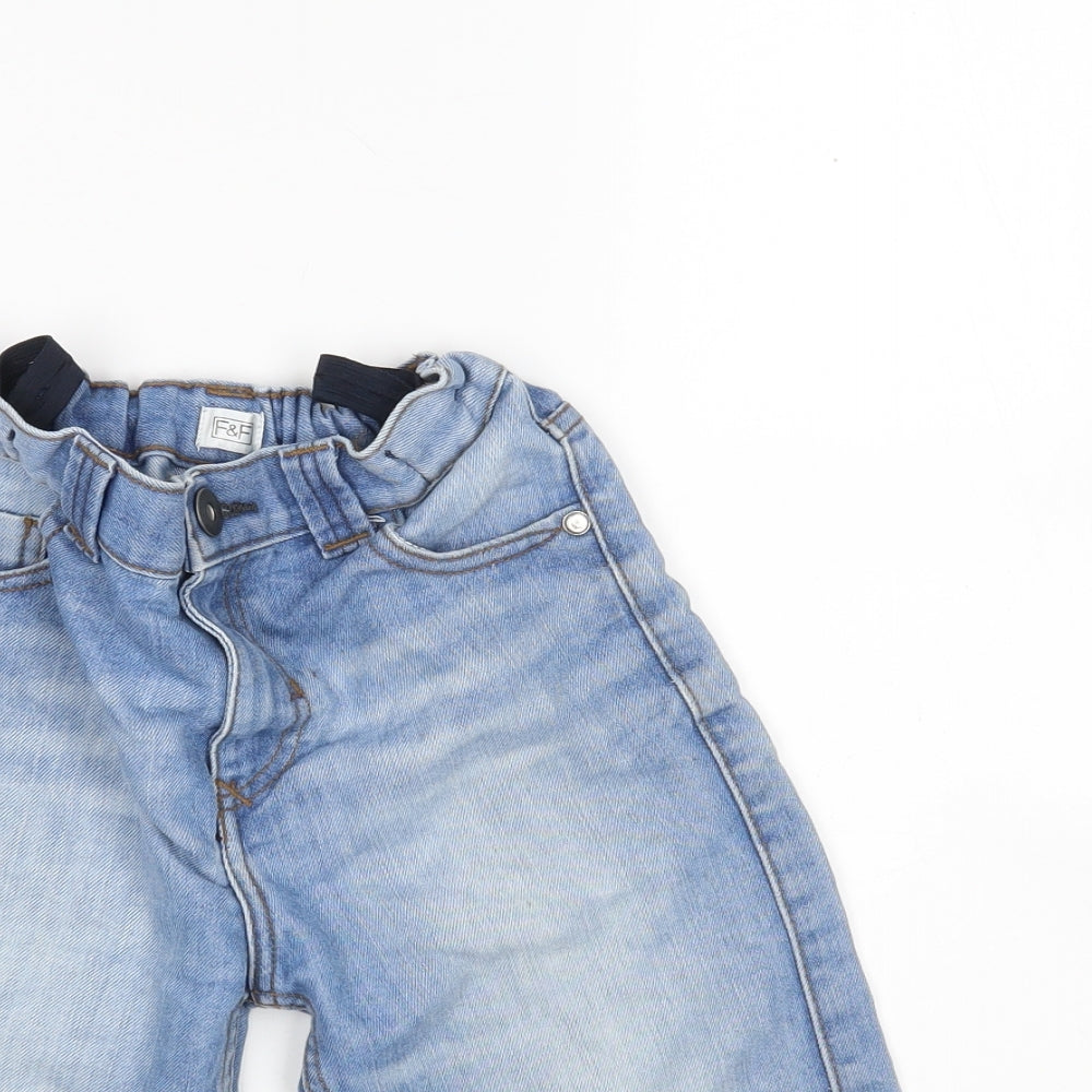 F&F Boys Blue  Cotton Bermuda Shorts Size 8-9 Years  Regular