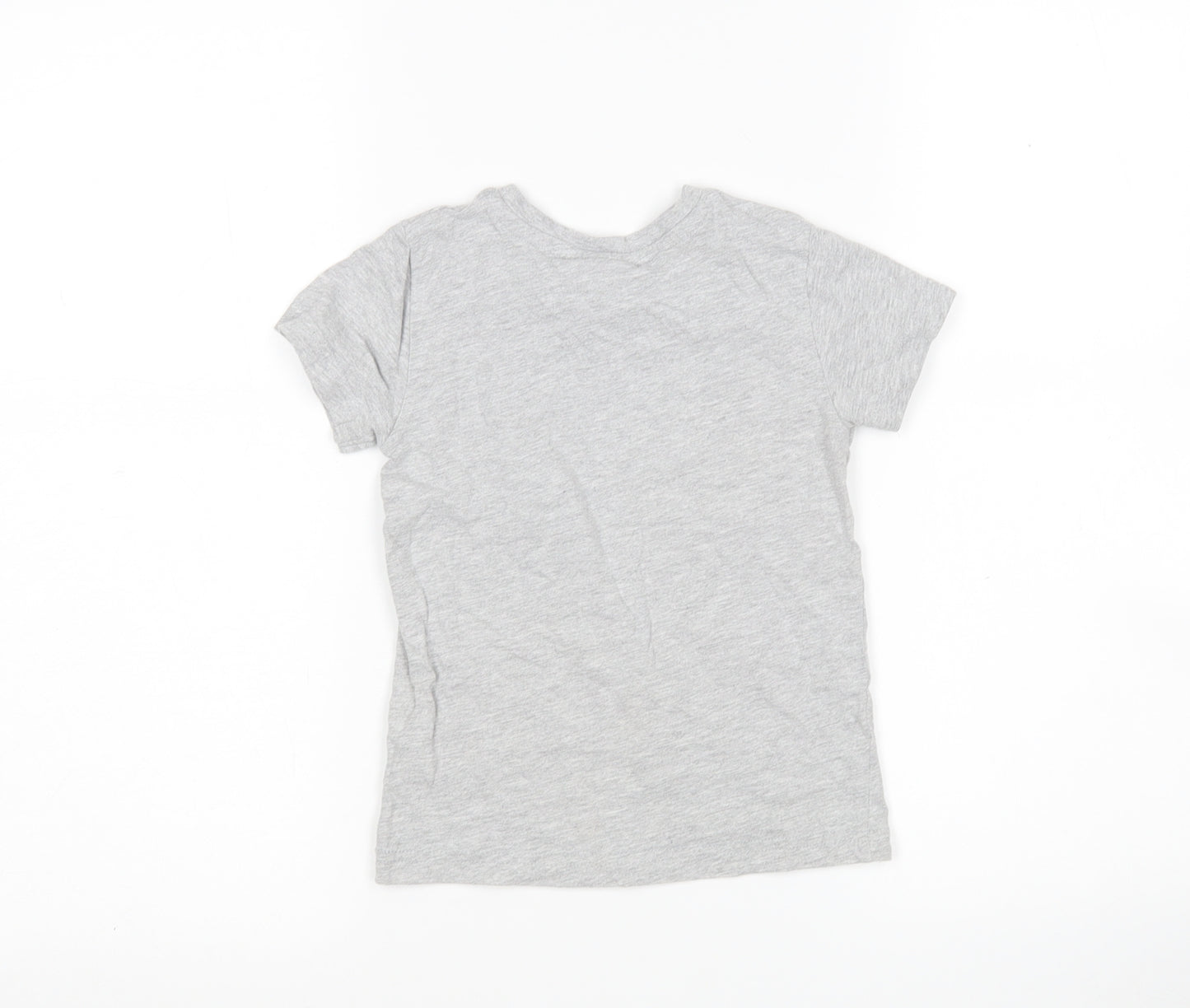 Matalan Boys Grey  Cotton Basic T-Shirt Size 3 Years Round Neck  - George Pig
