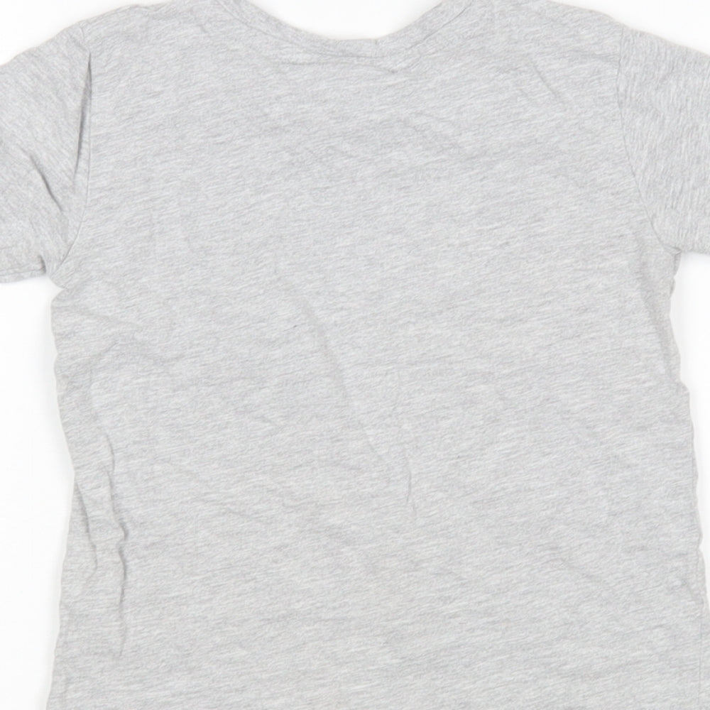 Matalan Boys Grey  Cotton Basic T-Shirt Size 3 Years Round Neck  - George Pig