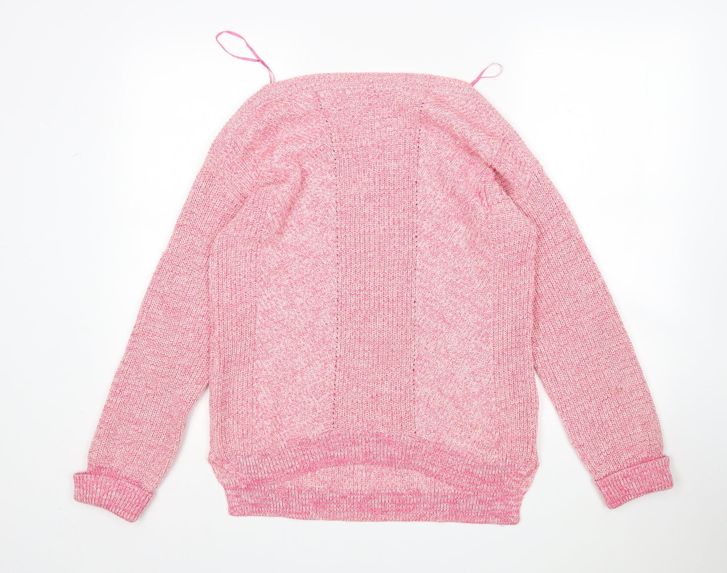 M&S Womens Pink Boat Neck  Cotton Pullover Jumper Size M