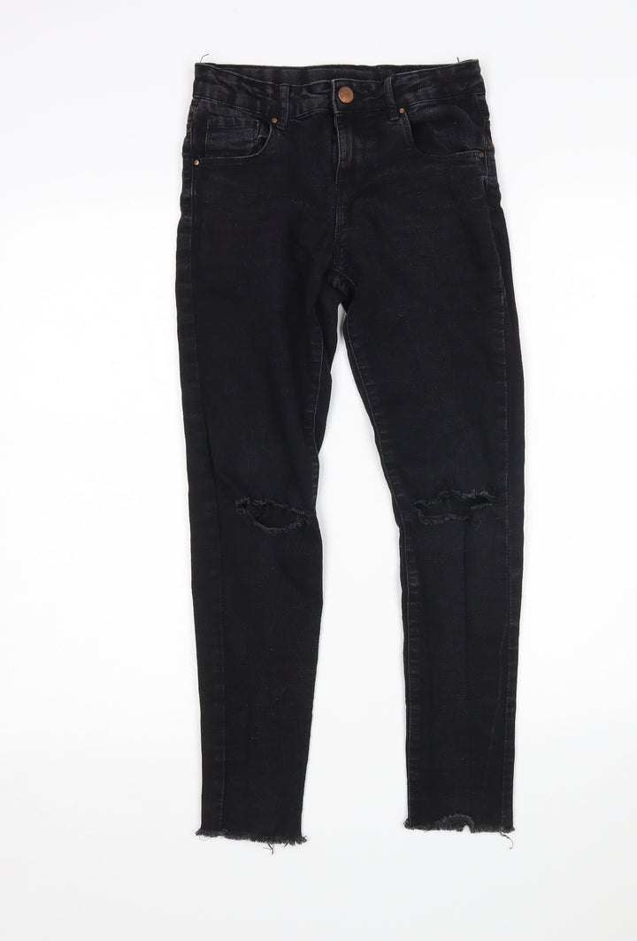 Mis E-Vie Girls Black Cotton Skinny Jeans Size 10-11 Years Regular