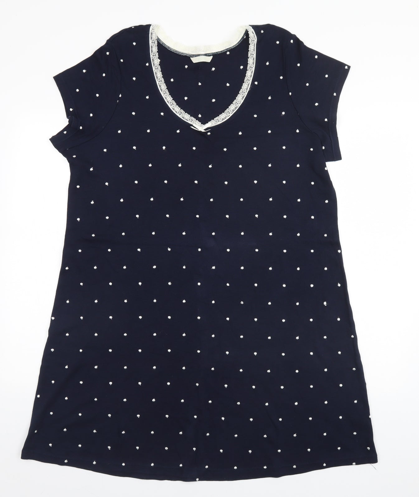 Marks and Spencer Womens Blue Polka Dot Cotton Top Dress Size 20