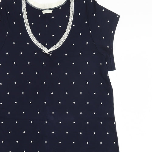 Marks and Spencer Womens Blue Polka Dot Cotton Top Dress Size 20