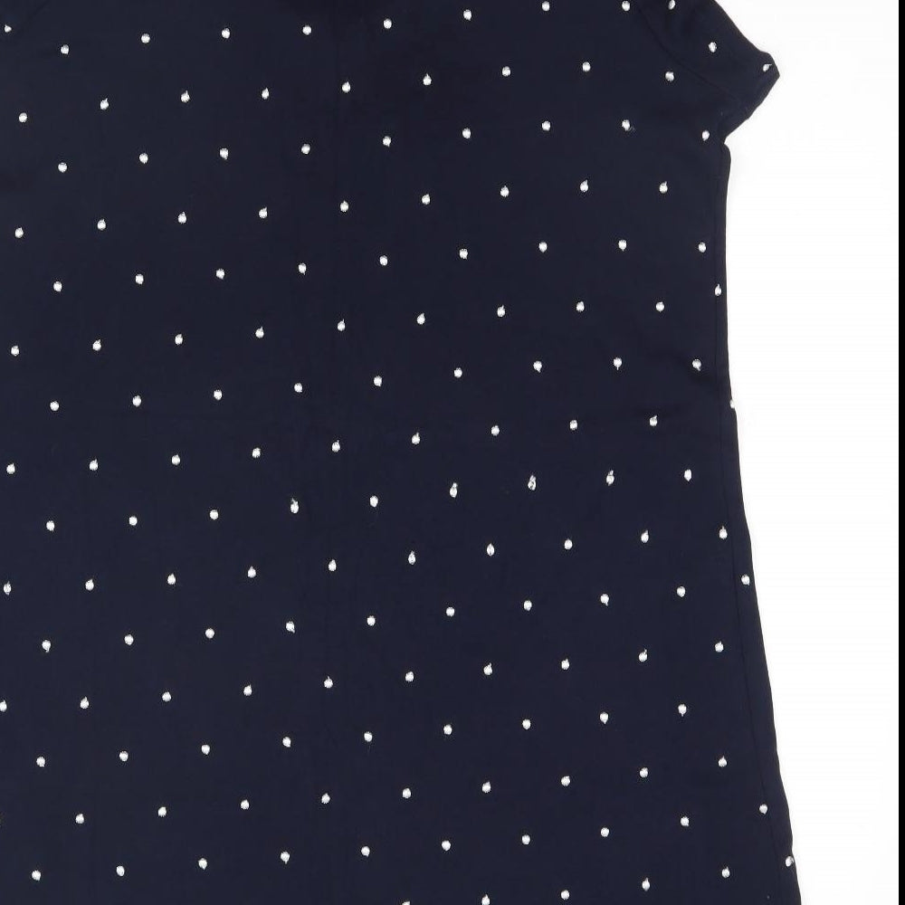 Marks and Spencer Womens Blue Polka Dot Cotton Top Dress Size 20