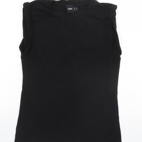 ASOS Womens Black  Modal Basic Tank Size 8 Round Neck