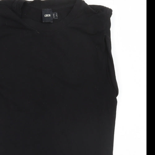 ASOS Womens Black  Modal Basic Tank Size 8 Round Neck
