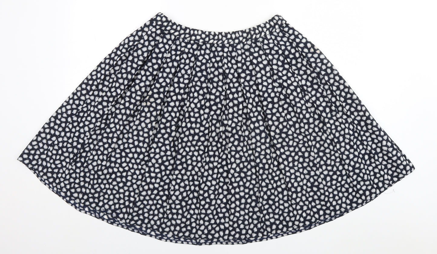 Preworn Womens Blue Floral  A-Line Skirt