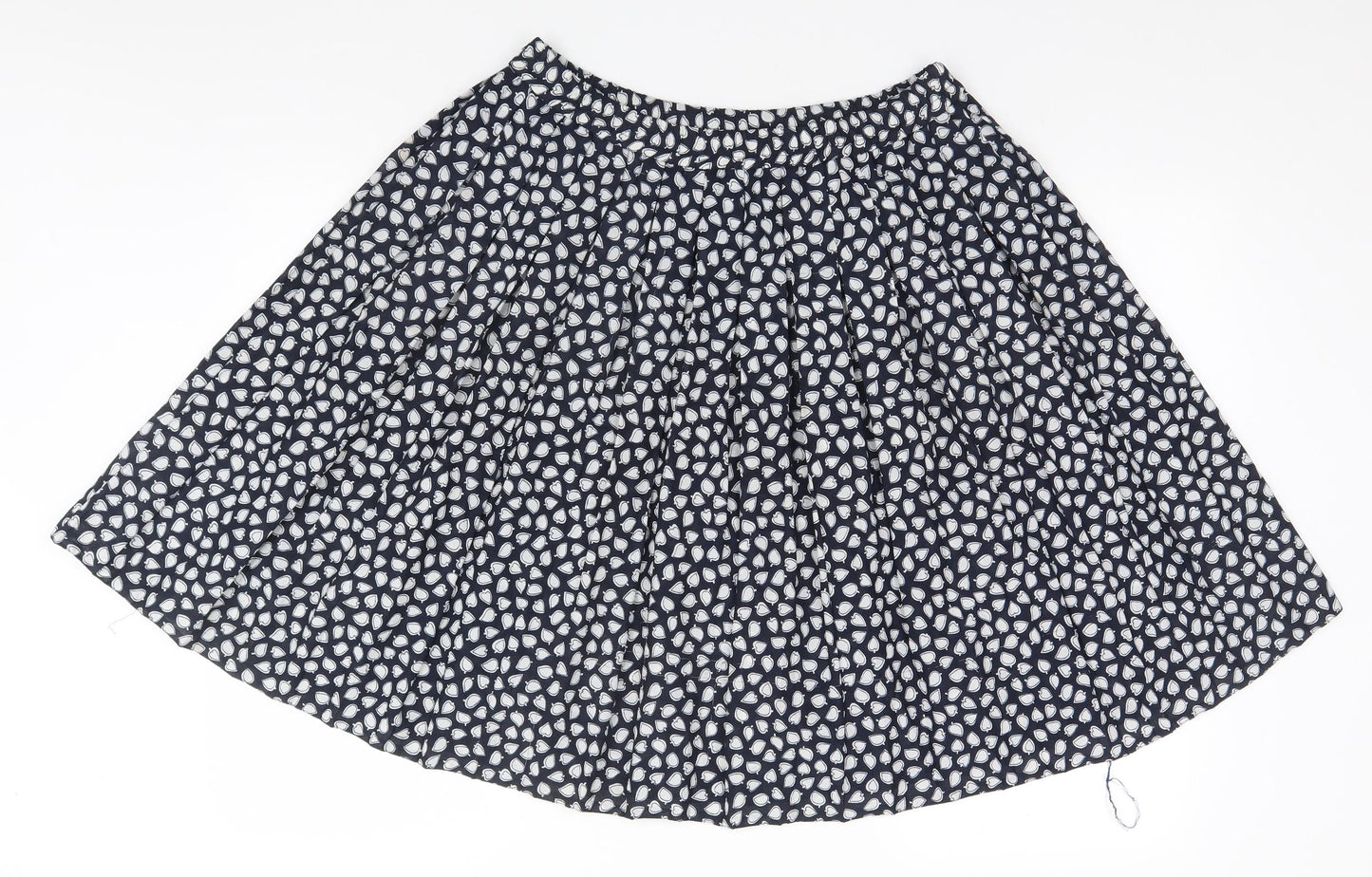 Preworn Womens Blue Floral  A-Line Skirt