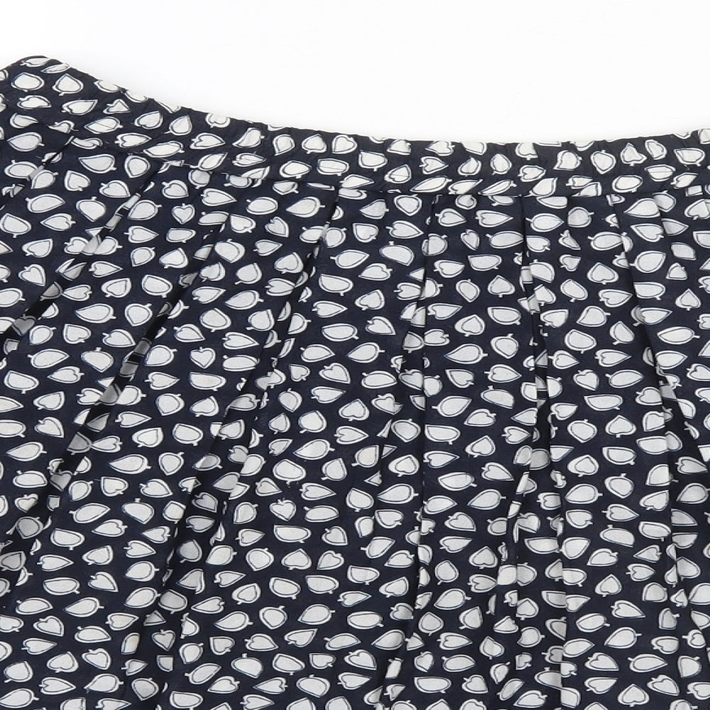 Preworn Womens Blue Floral  A-Line Skirt