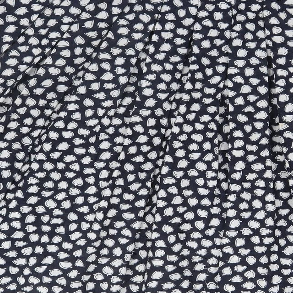 Preworn Womens Blue Floral  A-Line Skirt