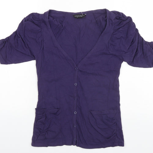 Dorothy Perkins Womens Blue Round Neck  Cotton Cardigan Jumper Size 10