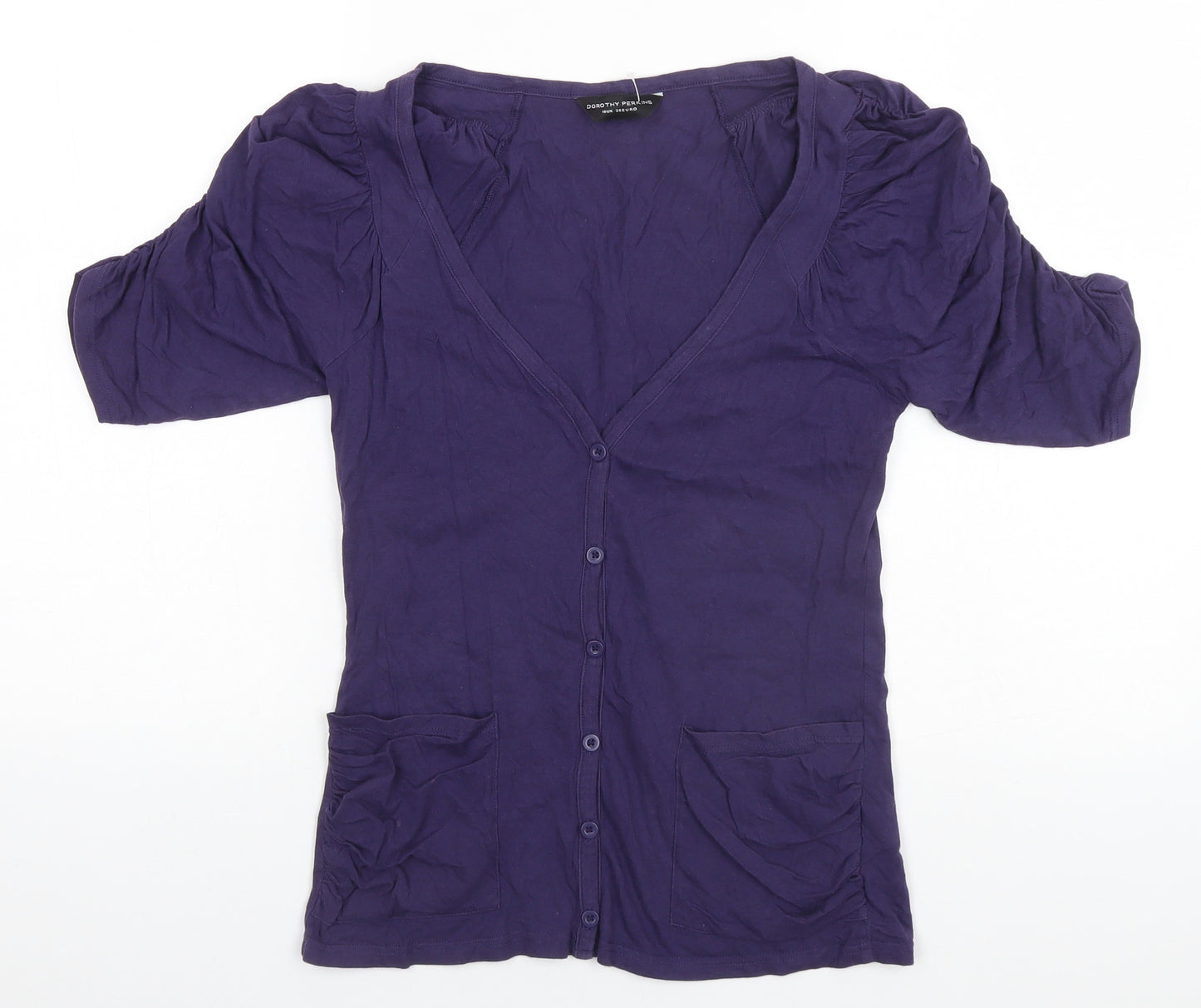 Dorothy Perkins Womens Blue Round Neck  Cotton Cardigan Jumper Size 10