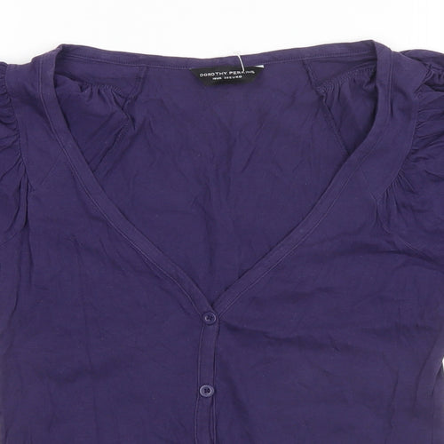 Dorothy Perkins Womens Blue Round Neck  Cotton Cardigan Jumper Size 10